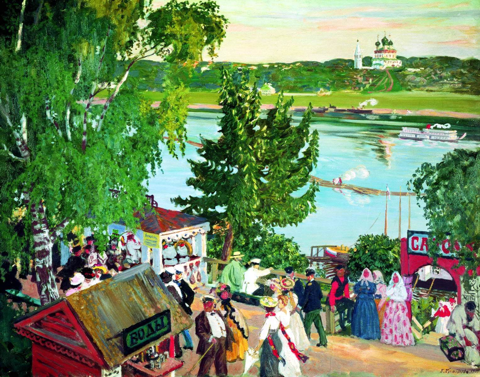 Картина «Гулянье на Волге», Борис Кустодиев