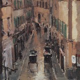 Улица во Флоренции в дождь