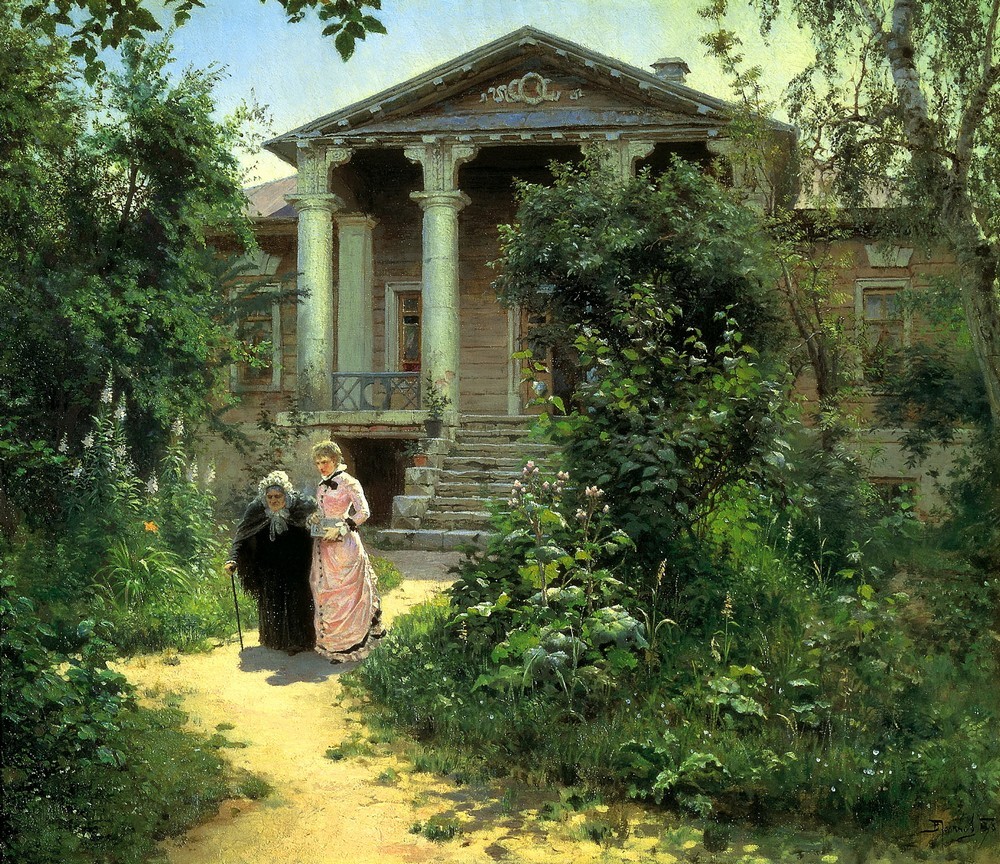 Картина Бабушкин сад, Василий Поленов - описание