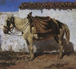 Белая лошадка. Нормандия, Василий Дмитриевич Поленов