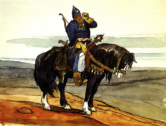 Эскиз Богатырь, Васнецов, 1870