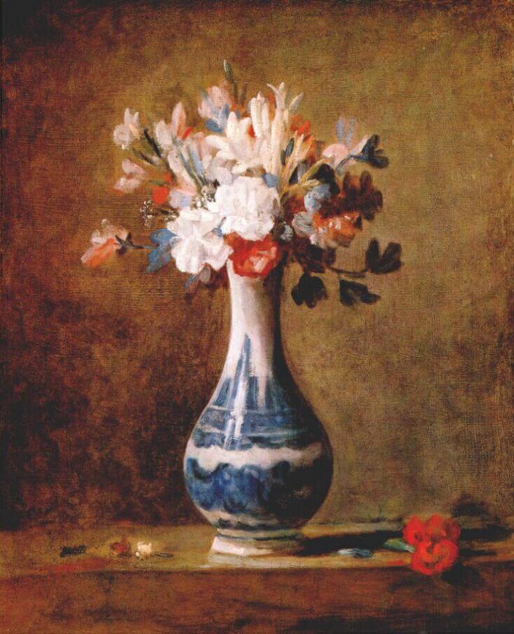 Цветы в вазе», Жан Батист Симеон Шарден — описание картины