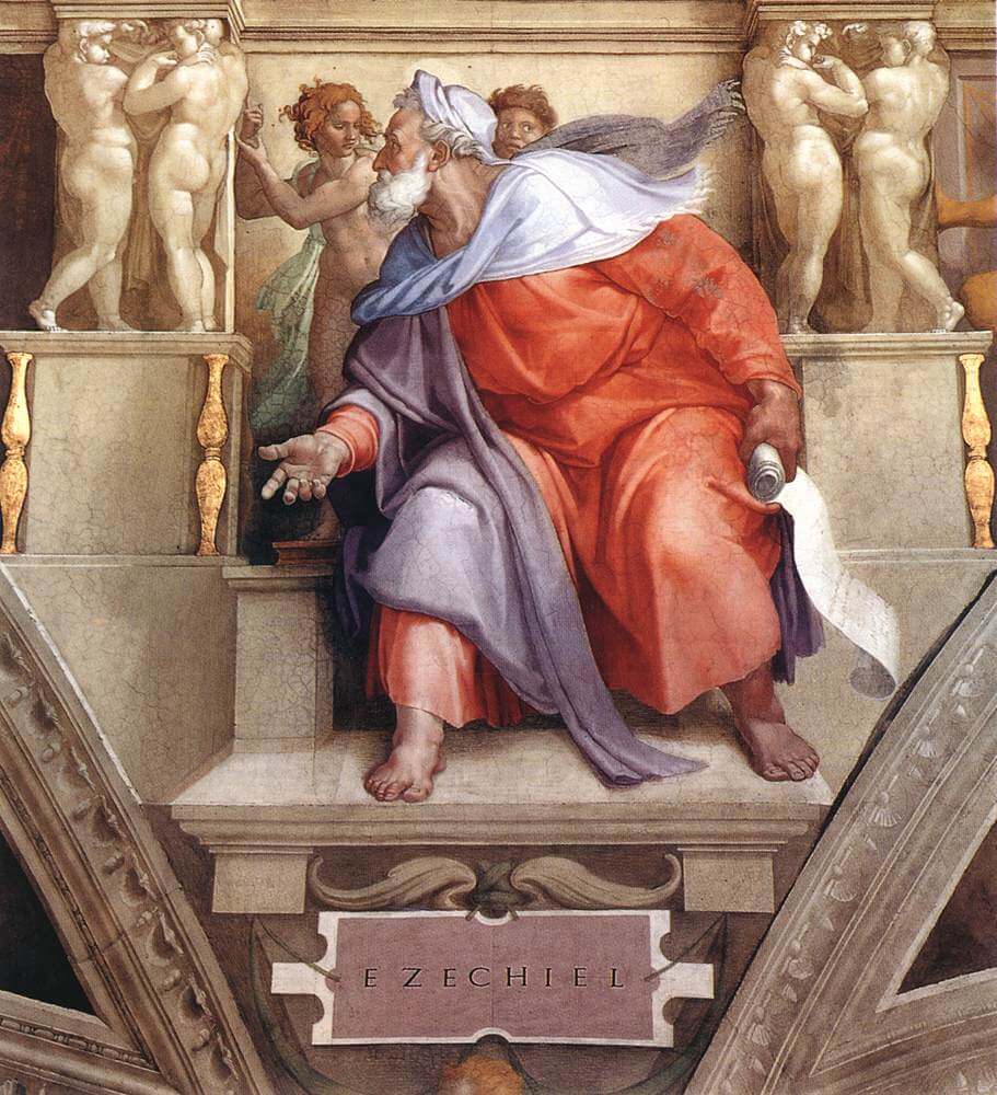 Пророк Иезекииль», Микеланджело Буонарроти — описание картины