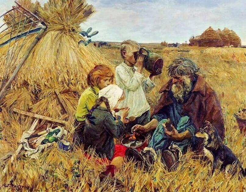 картина русского художника жатва