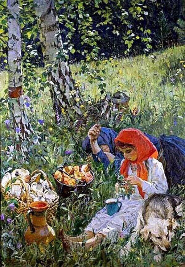 Летом», Аркадий Александрович Пластов — описание картины