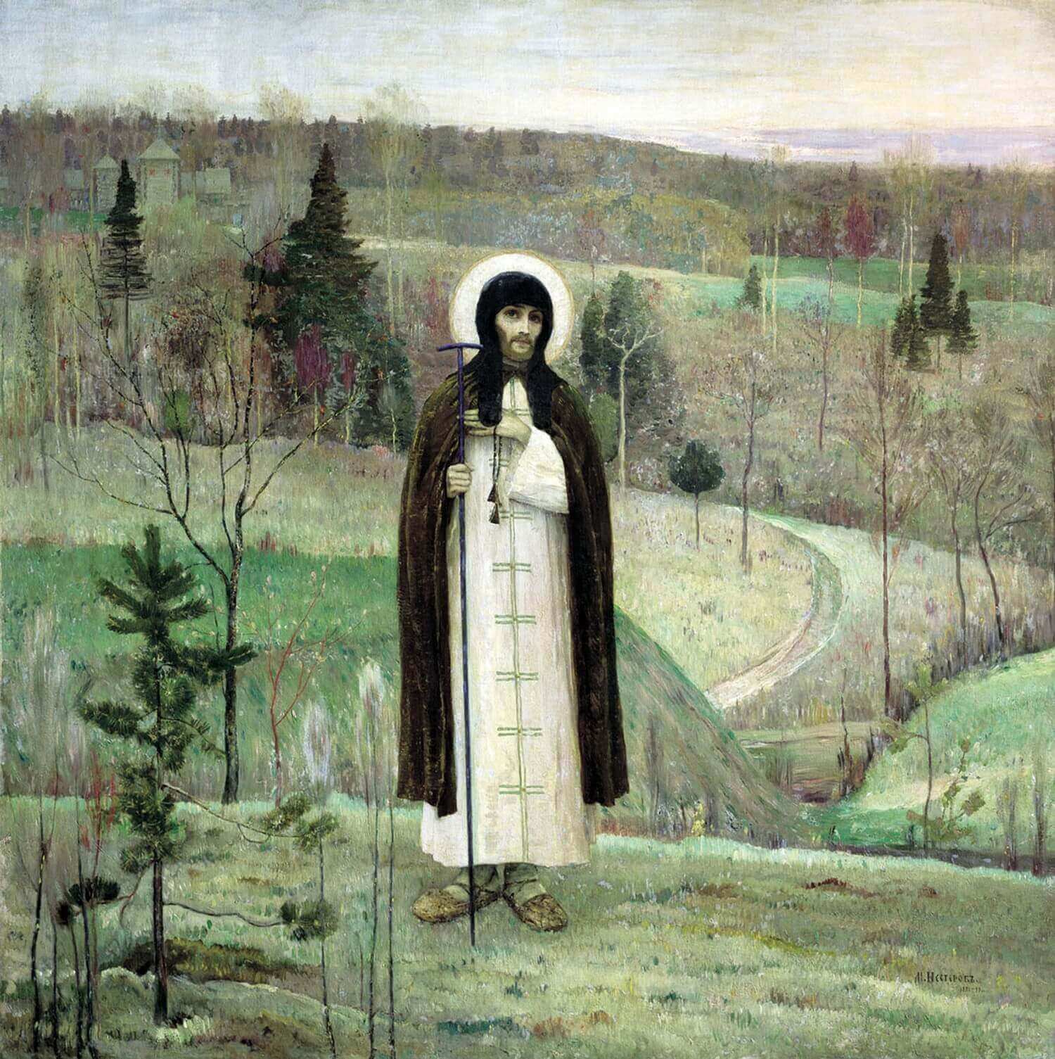 Преподобный Сергий Радонежский», Нестеров — описание картины