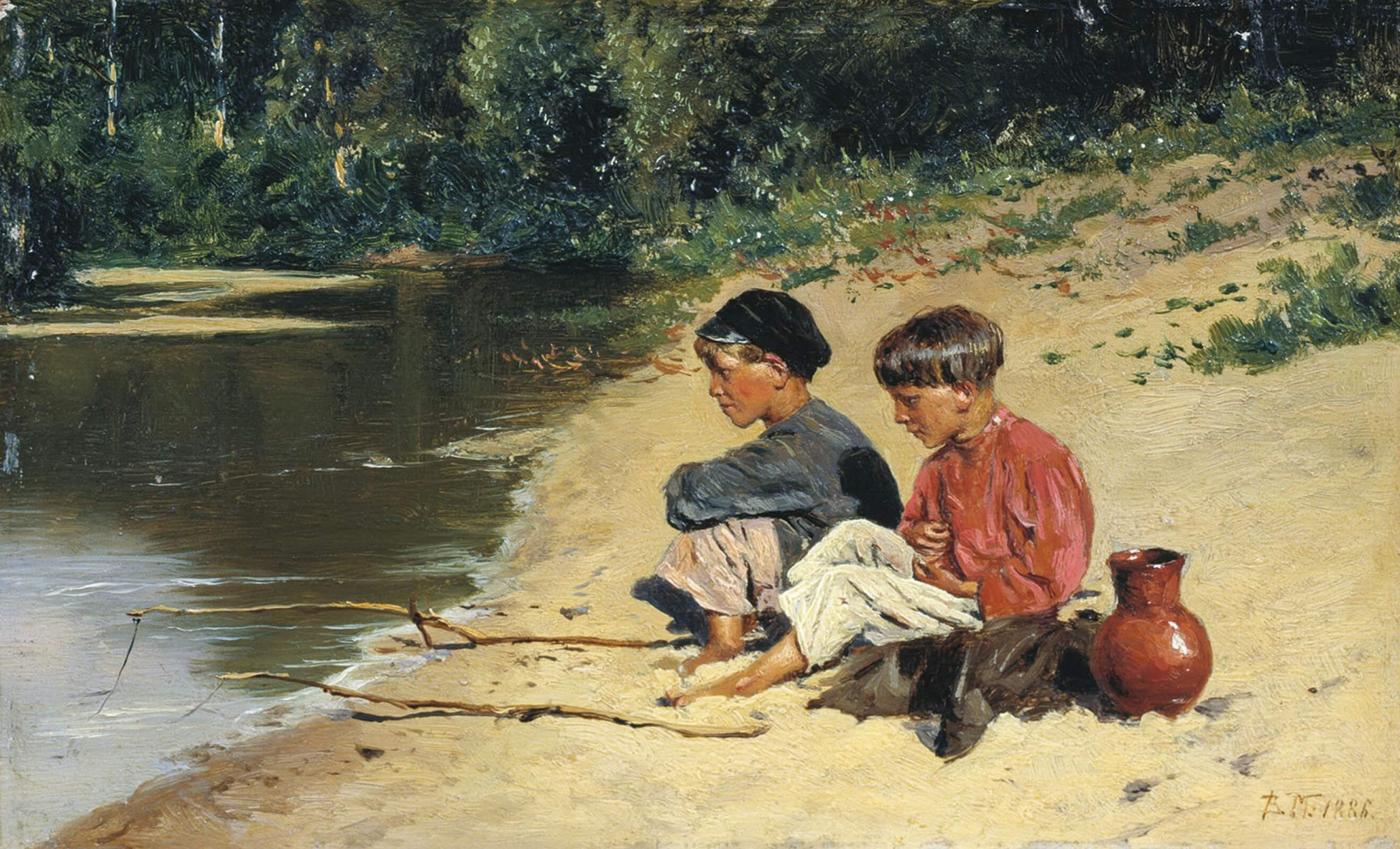 Картина «Рыбачки», 1886 год, Маковский Владимир