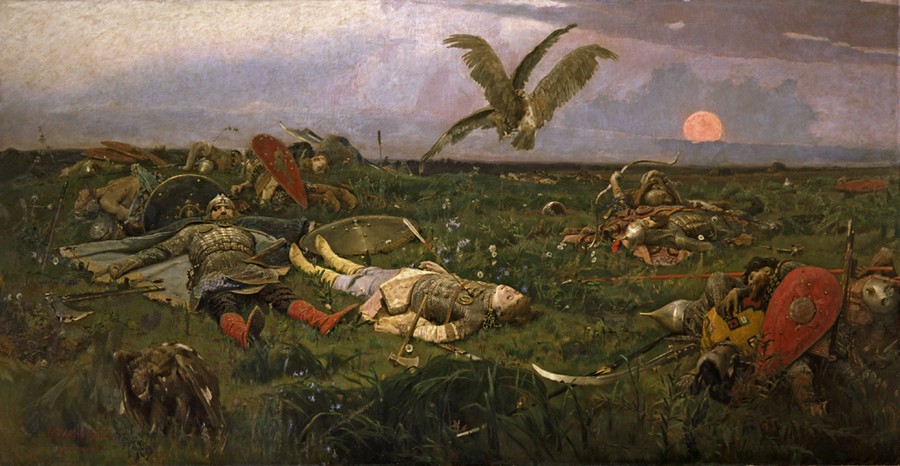 После побоища Игоря Святославича с половцами», Васнецов — описание картины
