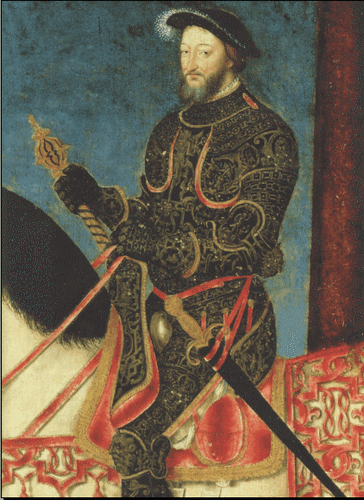 Увеличенный фрагмент картины Конный портрет Франциска I - Франсуа Клуэ