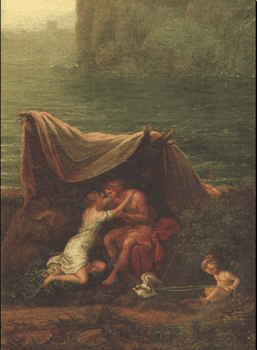 Увеличенный фрагмент картины Пейзаж с Ацисом и Галатеей - Клод Лоррен
