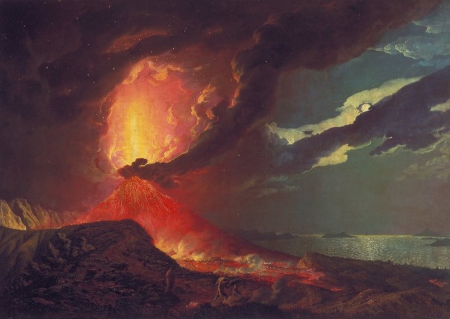 Извержение Везувия над островами в заливе Неаполя