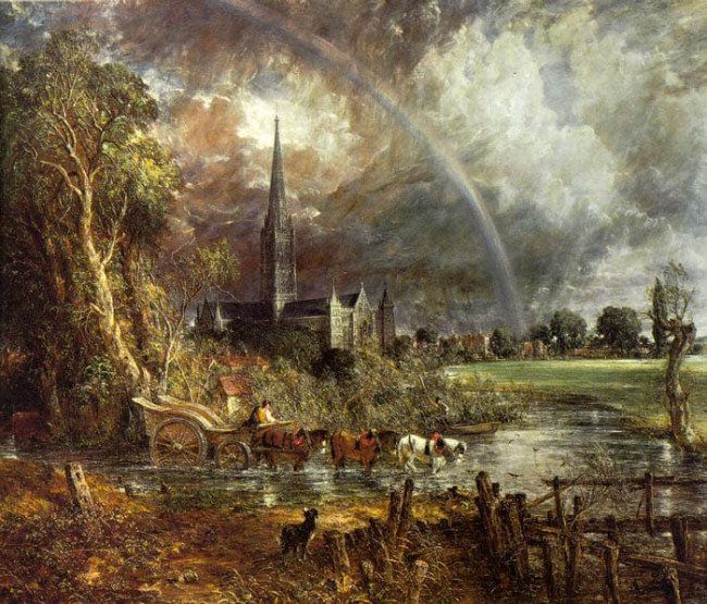 «Вид на собор Солсбери с луга», Джон Констебл — описание картины