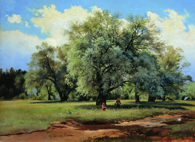 «Ивы, освещённые солнцем», Иван Иванович Шишкин — описание картины