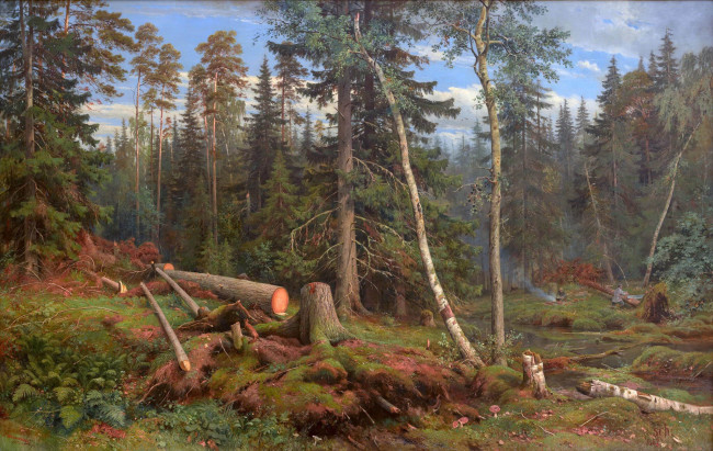 «Рубка леса», 1867, Иван Иванович Шишкин — описание картины
