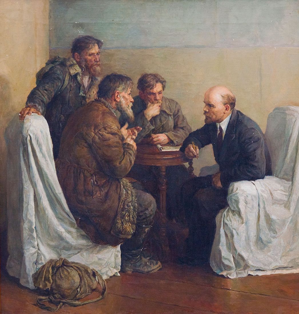 «Ходоки у В. И. Ленина», Владимир Серов — описание картины