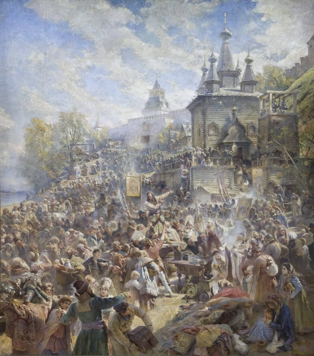 Картина Константина Маковского, «Воззвание Минина к нижегородцам»