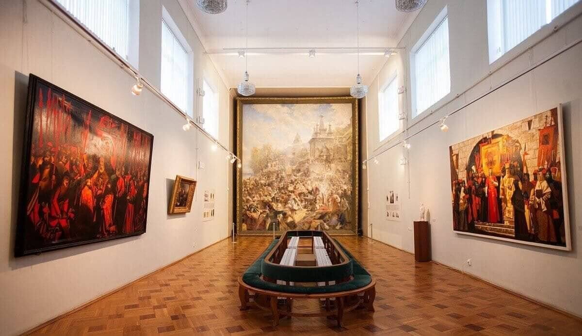 Картина Константина Маковского, «Воззвание Минина к нижегородцам», реальное фото в музее