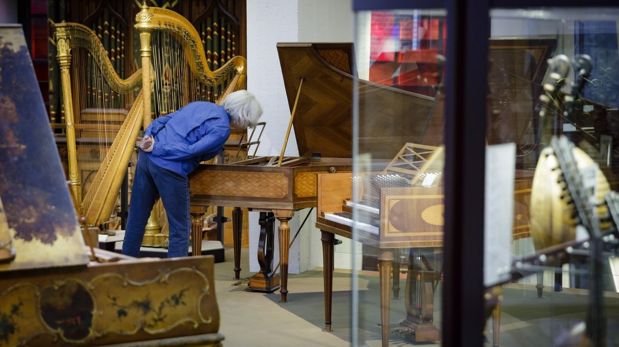 Арфы и фортепиано, музей музыкальных инструментов в Берлине