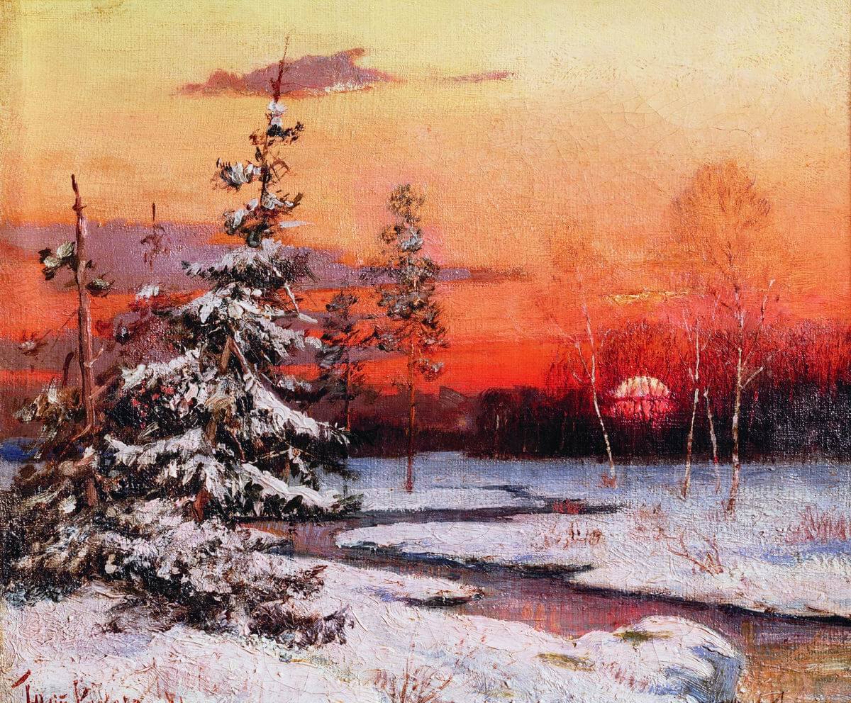 Картина «Зимний пейзаж», Юлия Клевера — описание