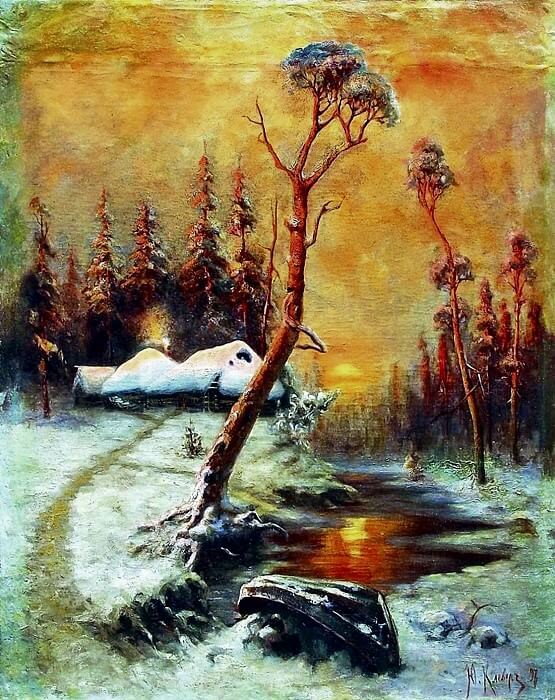 «Зимний пейзаж с соснами», Юлий Юльевич Клевер