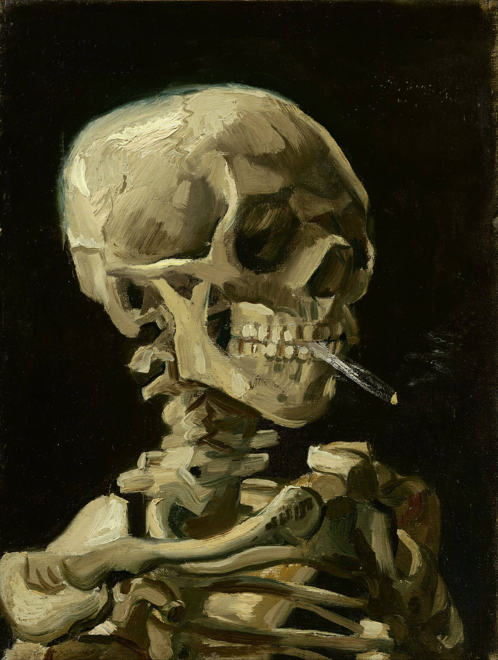 «Череп с горящей сигаретой», Винсент Ван Гог