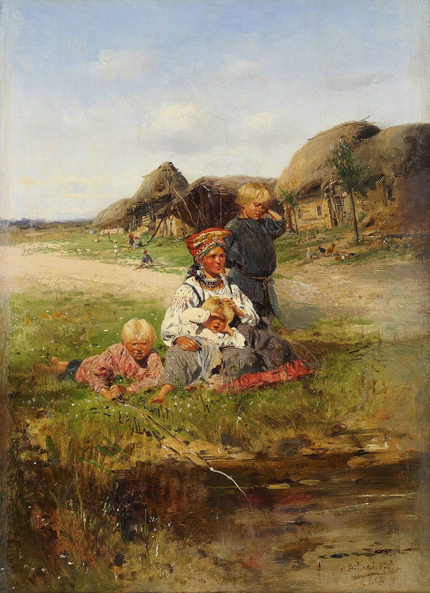 «Крестьянка с детьми», Владимир Егорович Маковский
